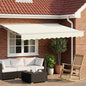 Toldo Retrátil Elétrico Bege e Branco 3,5 x 2,5 m
