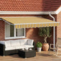 Toldo Retrátil Elétrico Amarelo, Cinzento e Branco 3,5 x 2,5 m