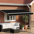 Toldo Retráctil Eléctrico Negro y Blanco 3,5 x 2,5 m