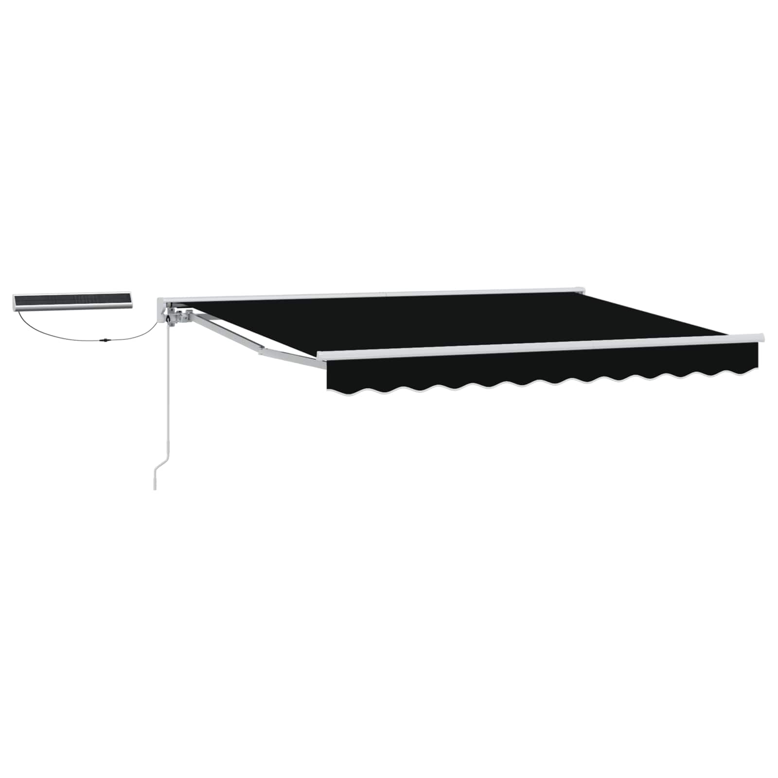 Toldo Retráctil Eléctrico Negro y Blanco 3,5 x 2,5 m