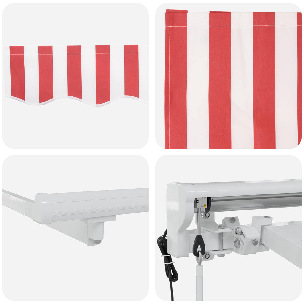 Toldo Retráctil Eléctrico Rojo y 4 x 3 m