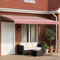 Toldo Retráctil Eléctrico Rojo y 4 x 3 m