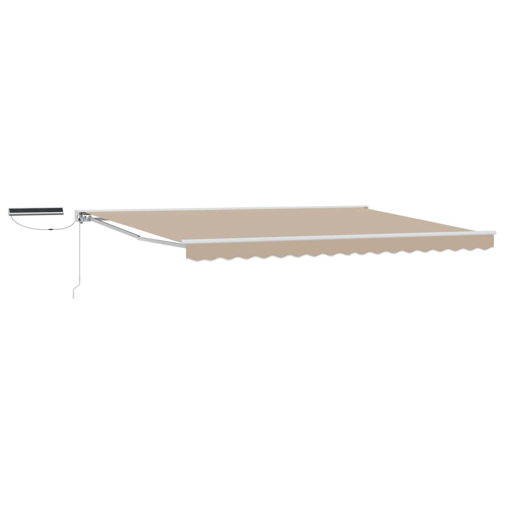 Toldo Retráctil Eléctrico Beige y Blanco 4 x 3 m