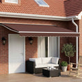 Toldo Retráctil Eléctrico Marrón y blanco 4 x 3,5 m
