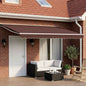 Toldo Retrátil Elétrico Castanho e Branco 4 x 3,5 m