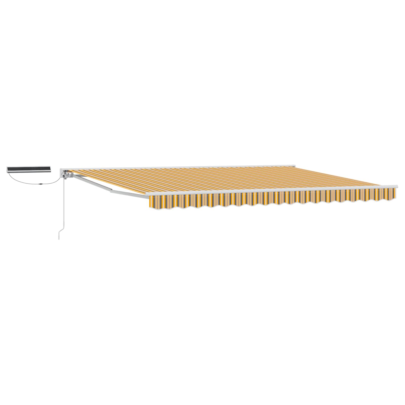 Toldo Retráctil Eléctrico Amarillo, Gris y Blanco 4 x 3,5 m