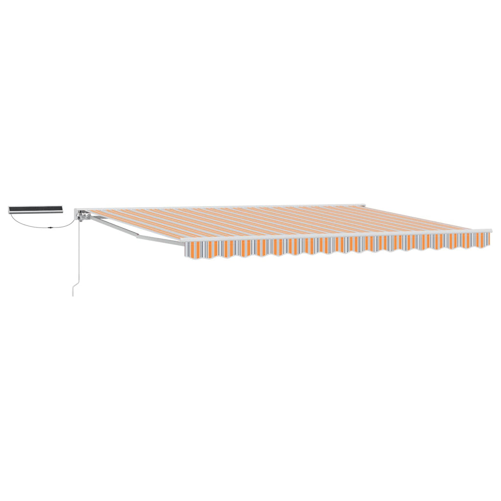 Toldo Retráctil Eléctrico Azul, Naranja, Blanco 4,5 x 3 m