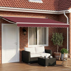 Toldo Retráctil Eléctrico Borgoña y Blanco 4,5 x 3,5 m