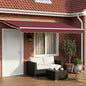 Toldo Retrátil Elétrico Borgonha e Branco 4,5 x 3,5 m