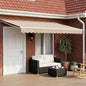 Toldo Retrátil Elétrico Bege e Branco 4,5 x 3,5 m
