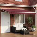 Toldo Retráctil Eléctrico Borgoña y Blanco 5 x 3 m