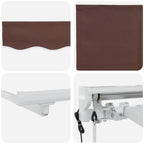 Toldo Retráctil Eléctrico Marrón y blanco 5 x 3 m