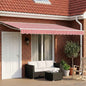 Toldo Retrátil Elétrico Vermelho e Branco 4 x 3,5 m