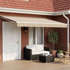 Toldo Retráctil Eléctrico Beige y Blanco 5 x 3,5 m