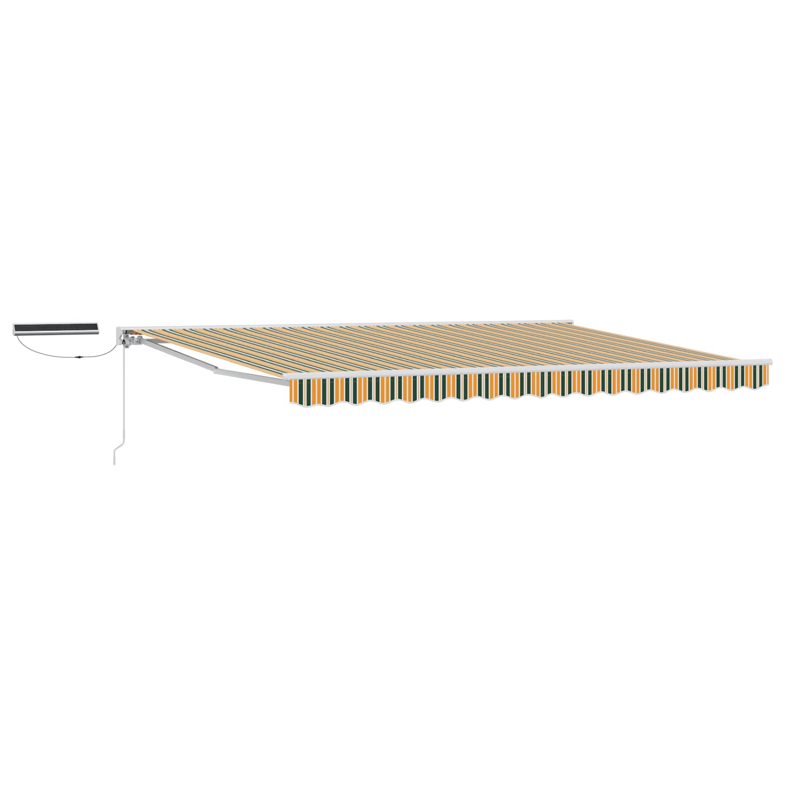 Toldo Retráctil Eléctrico Verde, Amarillo, Blanco 5 x 3,5 m