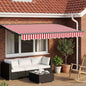 Toldo Retrátil Elétrico Vermelho, Branco, Antracite 2,5 x 2 m