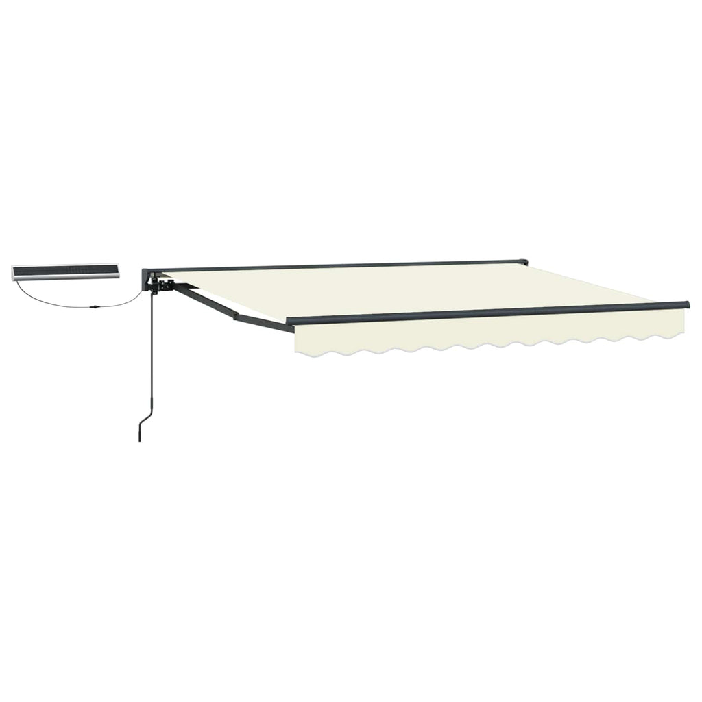 Toldo Retráctil Eléctrico Crema y Antracita 3,5 x 2 m