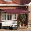 Toldo Retráctil Eléctrico Borgoña y Antracita 3,5 x 2 m