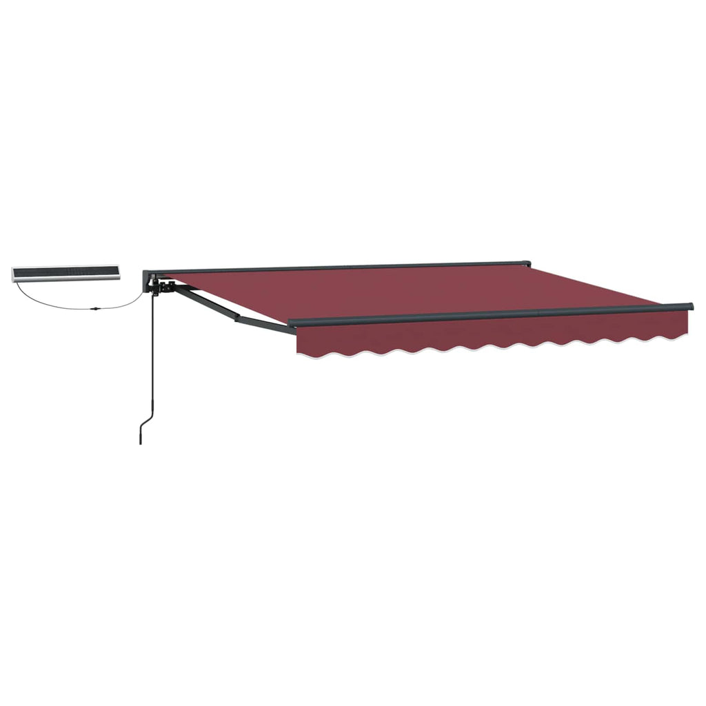 Toldo Retráctil Eléctrico Borgoña y Antracita 3,5 x 2 m