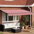 Toldo Retráctil Eléctrico Rojo, Blanco, Antracita 3 x 2,5 m