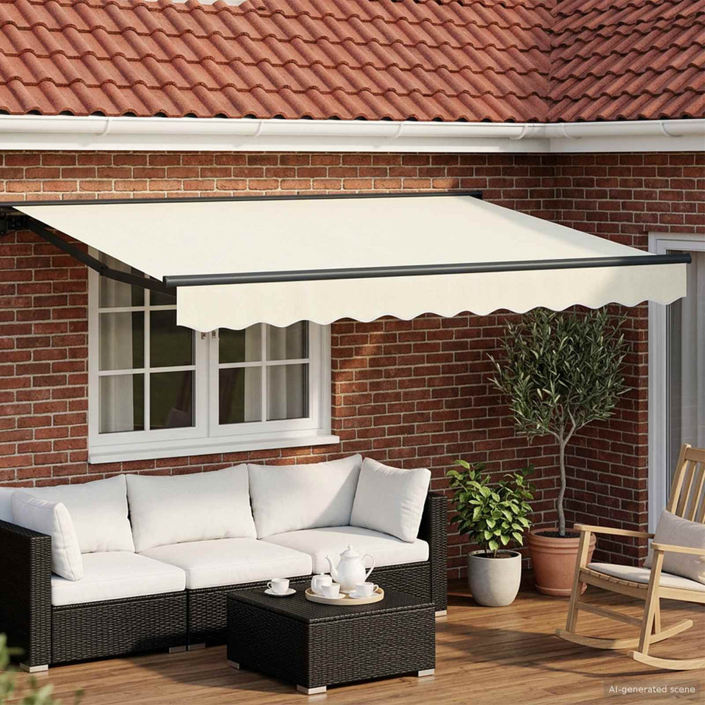 Toldo Retráctil Eléctrico Crema y Antracita 3,5 x 2,5 m