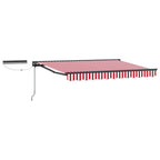 Toldo Retráctil Eléctrico Rojo, Blanco, Antracita 3,5 x 2,5 m