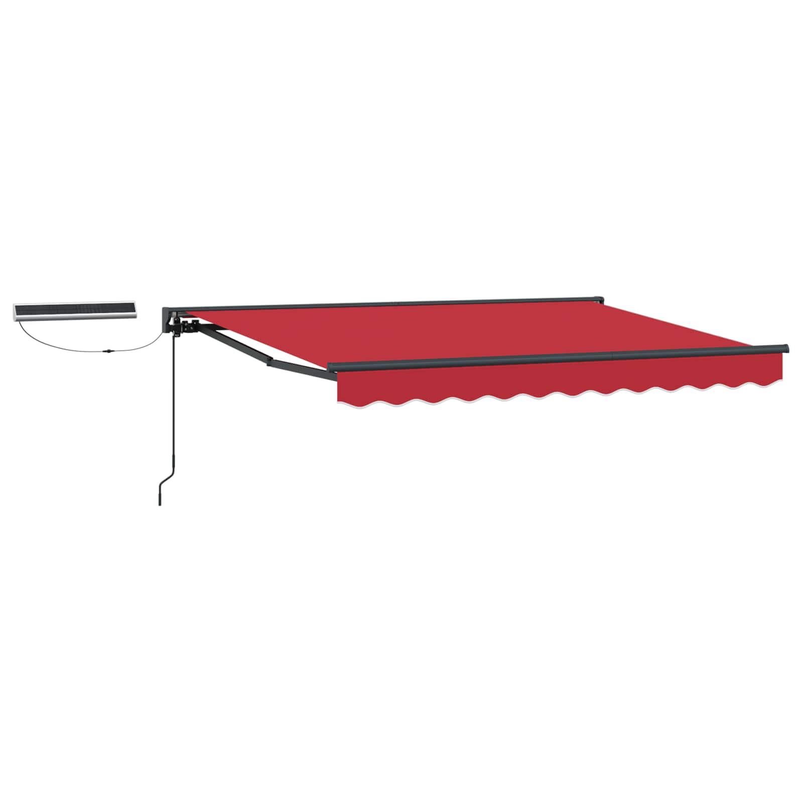 Toldo Retráctil Eléctrico Rojo y Antracita 3,5 x 2,5 m