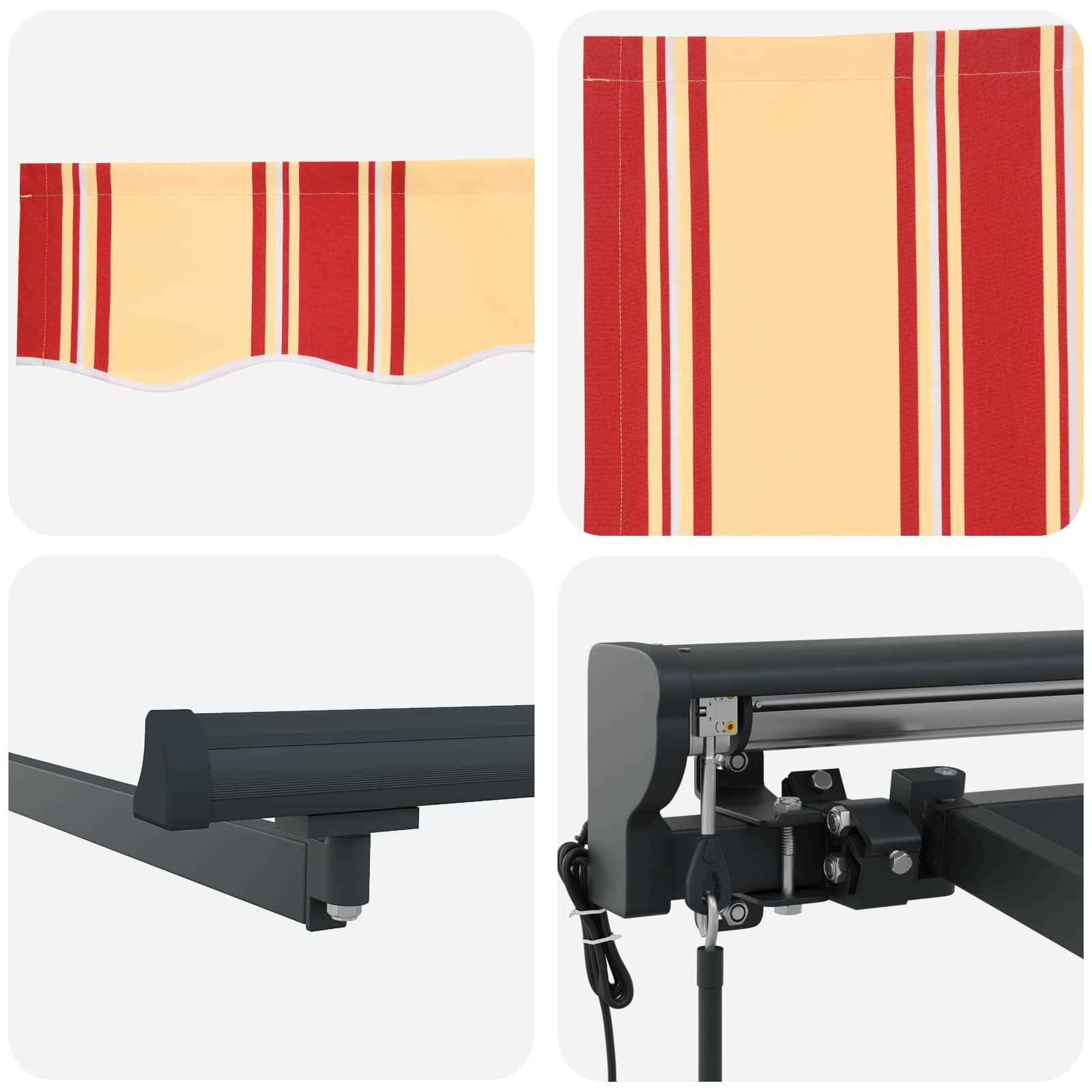 Toldo Retráctil Eléctrico Amarillo, Naranja, Antracita 4 x 3 m