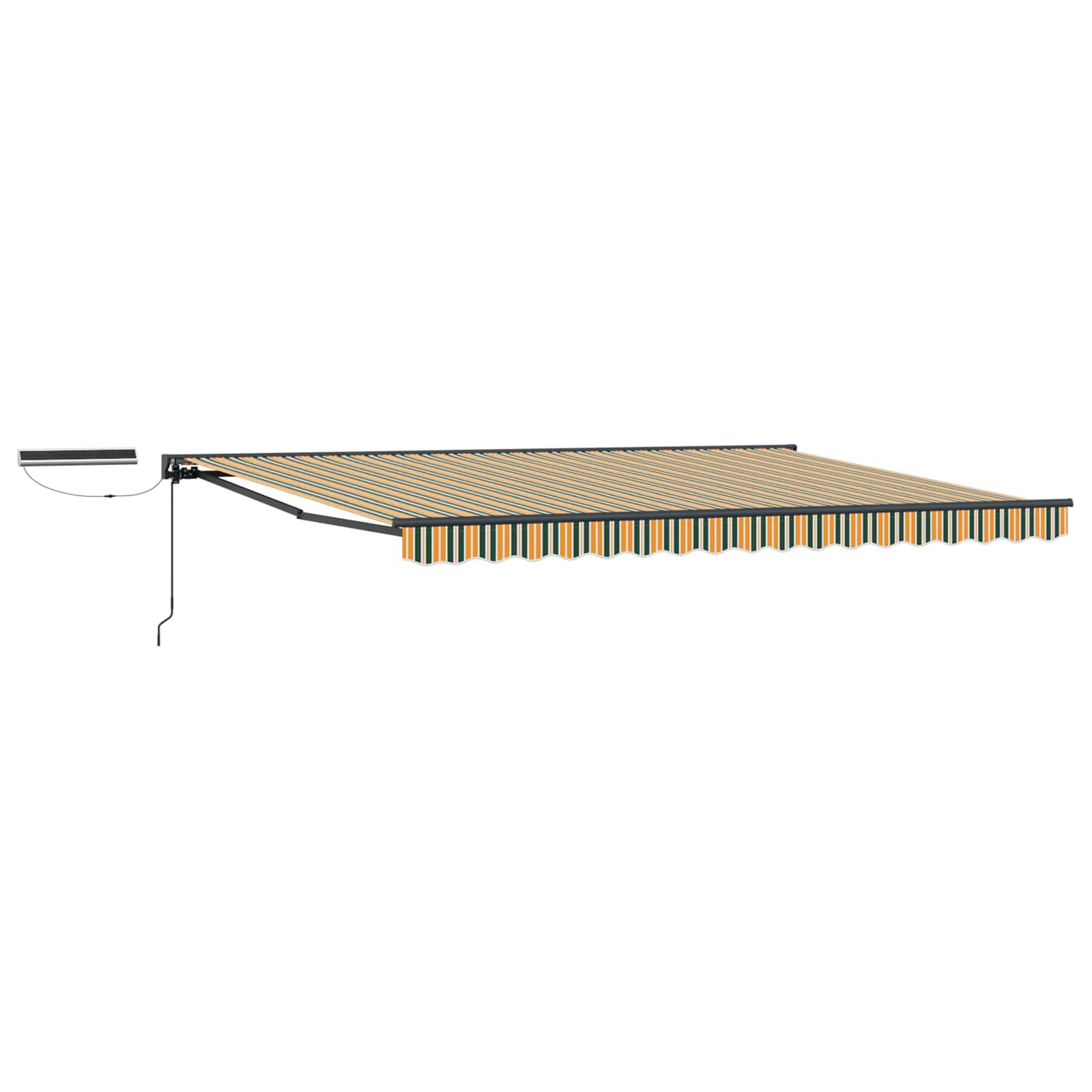 Toldo Retráctil Eléctrico Verde, Amarillo, Antracita 4 x 3,5 m