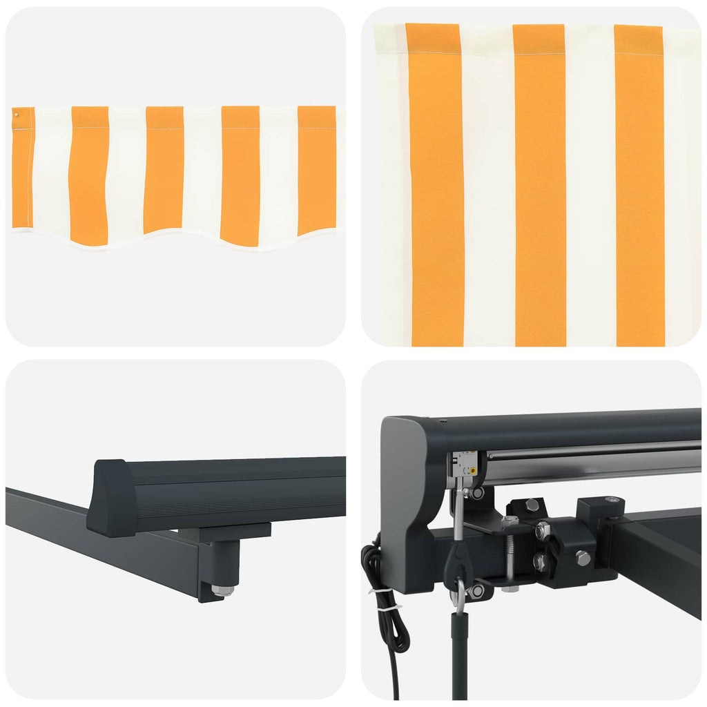 Toldo Retráctil Eléctrico Amarillo, Blanco, Antracita 4,5 x 3 m