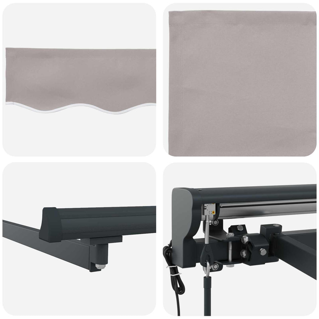 Toldo Retráctil Eléctrico Gris Claro y Antracita 4,5 x 3 m