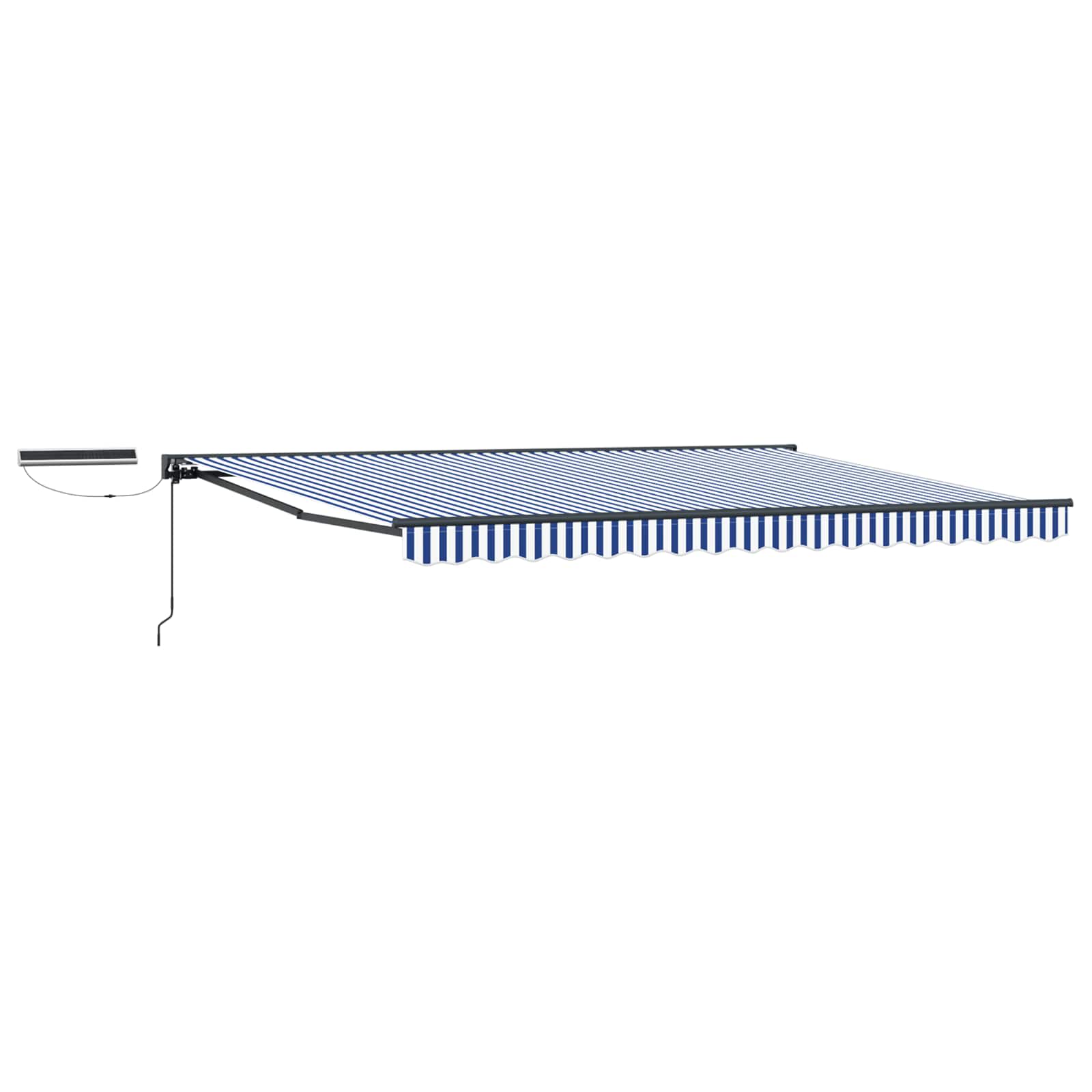 Toldo Retráctil Eléctrico Azul, Blanco, Antracita 4,5 x 3,5 m