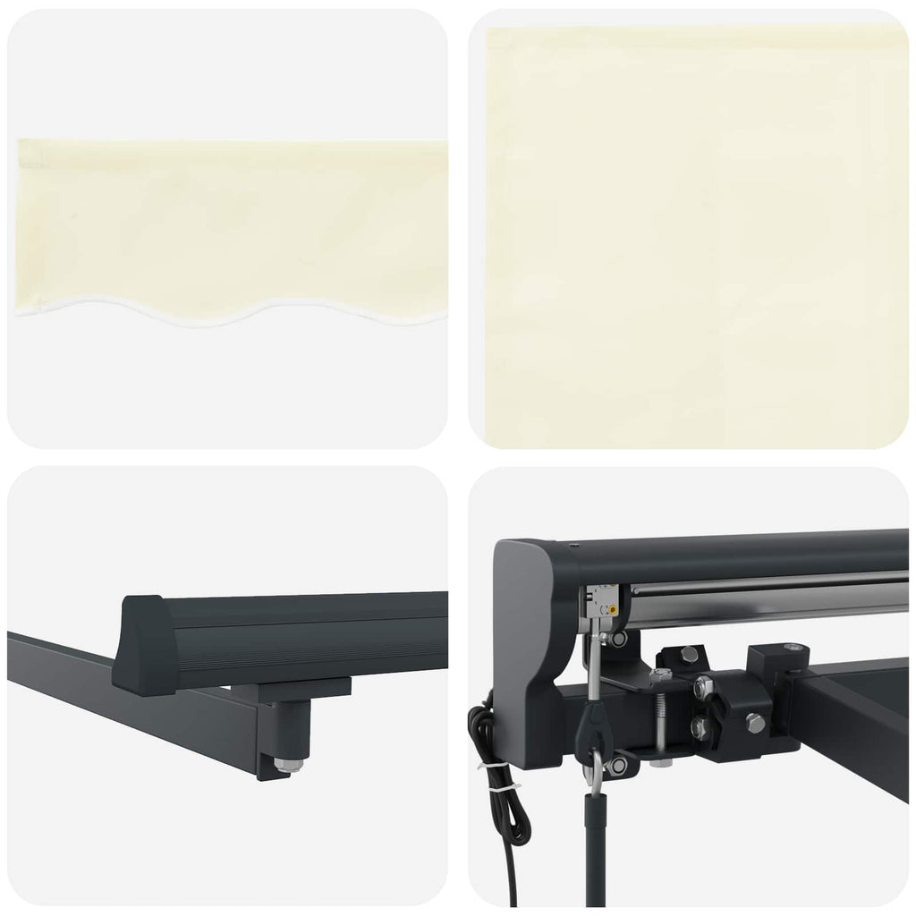 Toldo Retráctil Eléctrico Crema y Antracita 5 x 3 m