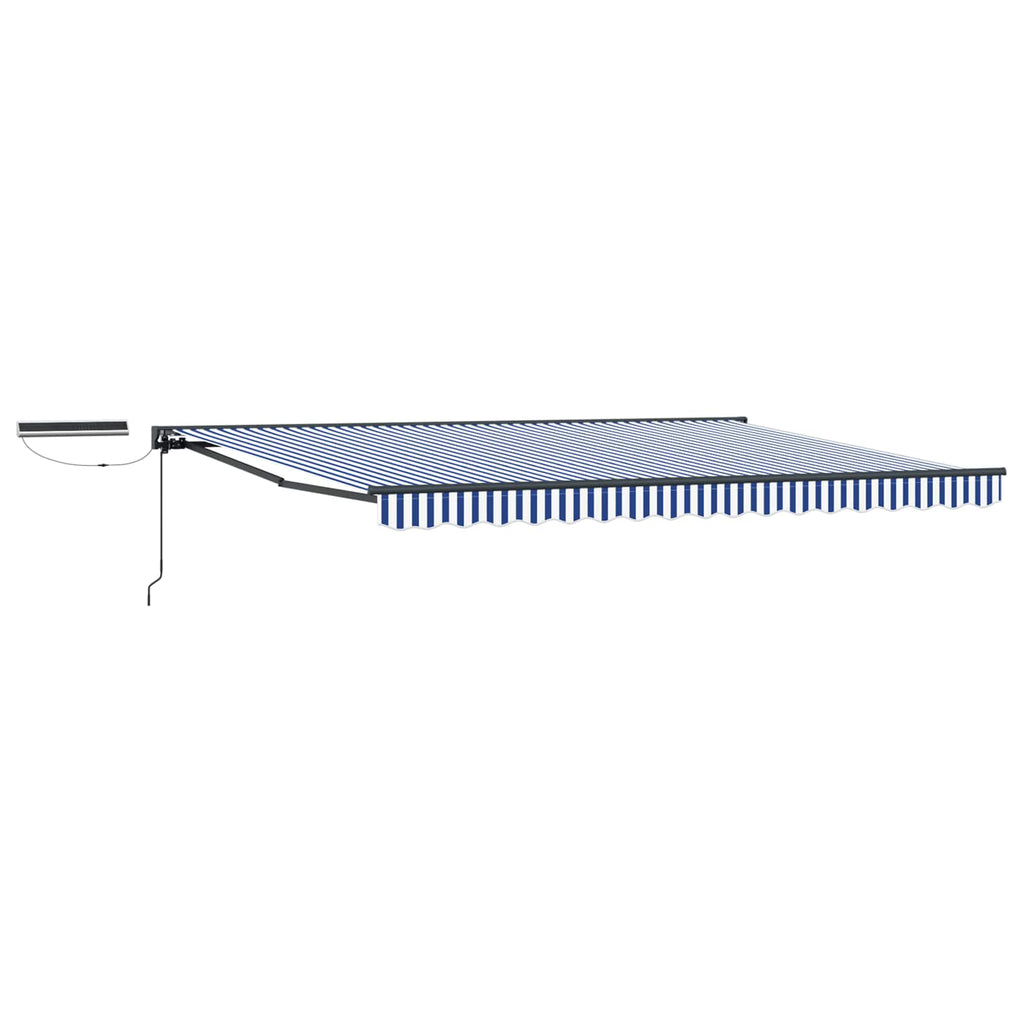 Toldo Retráctil Eléctrico Azul, Blanco, Antracita 5 x 3,5 m