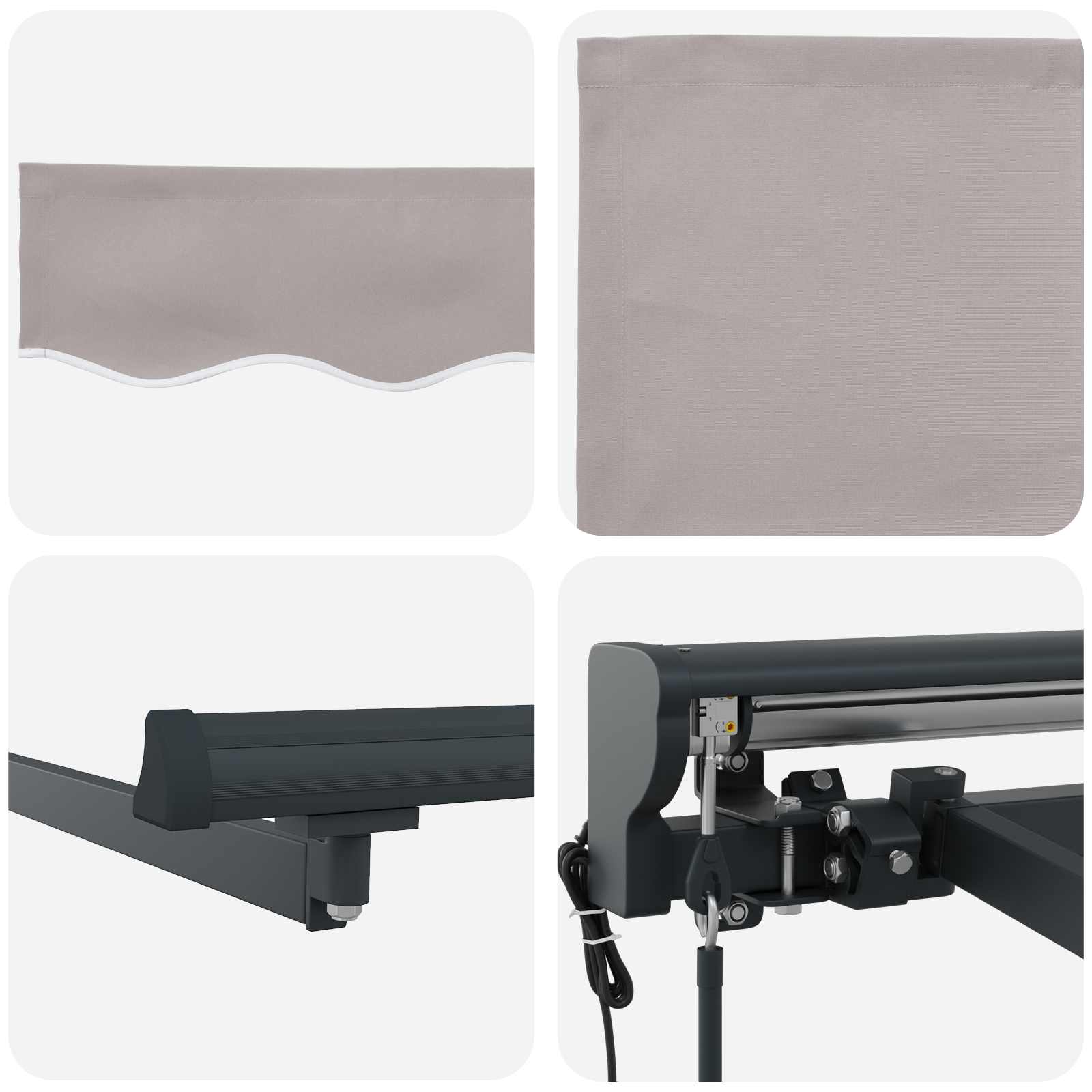 Toldo Retráctil Eléctrico Gris Claro y Antracita 5 x 3,5 m