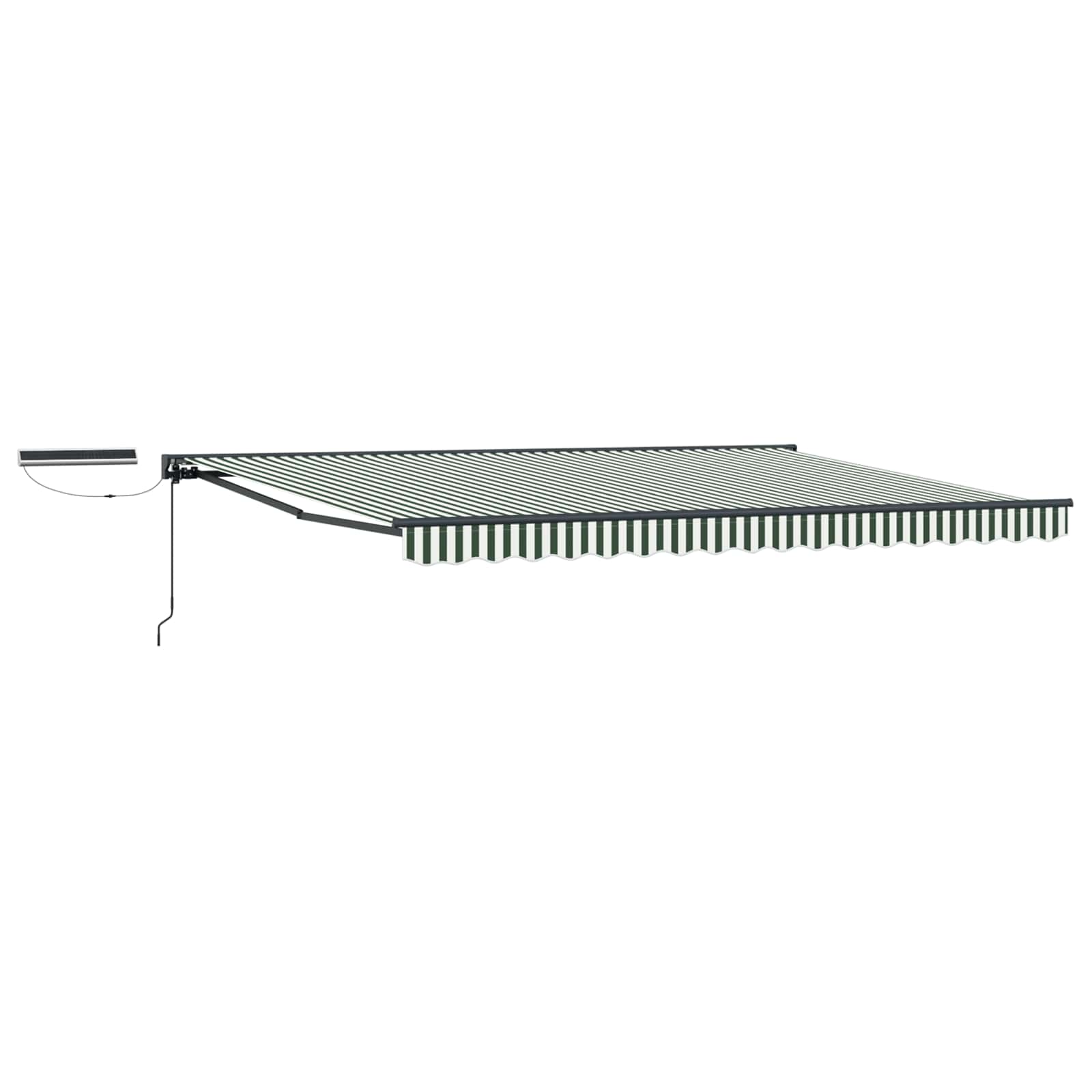 Toldo Retráctil Eléctrico Verde, Blanco, Antracita 5 x 3,5 m