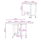 Mesa de comedor plegable con ruedas 130 x 80 x 76,5 cm
