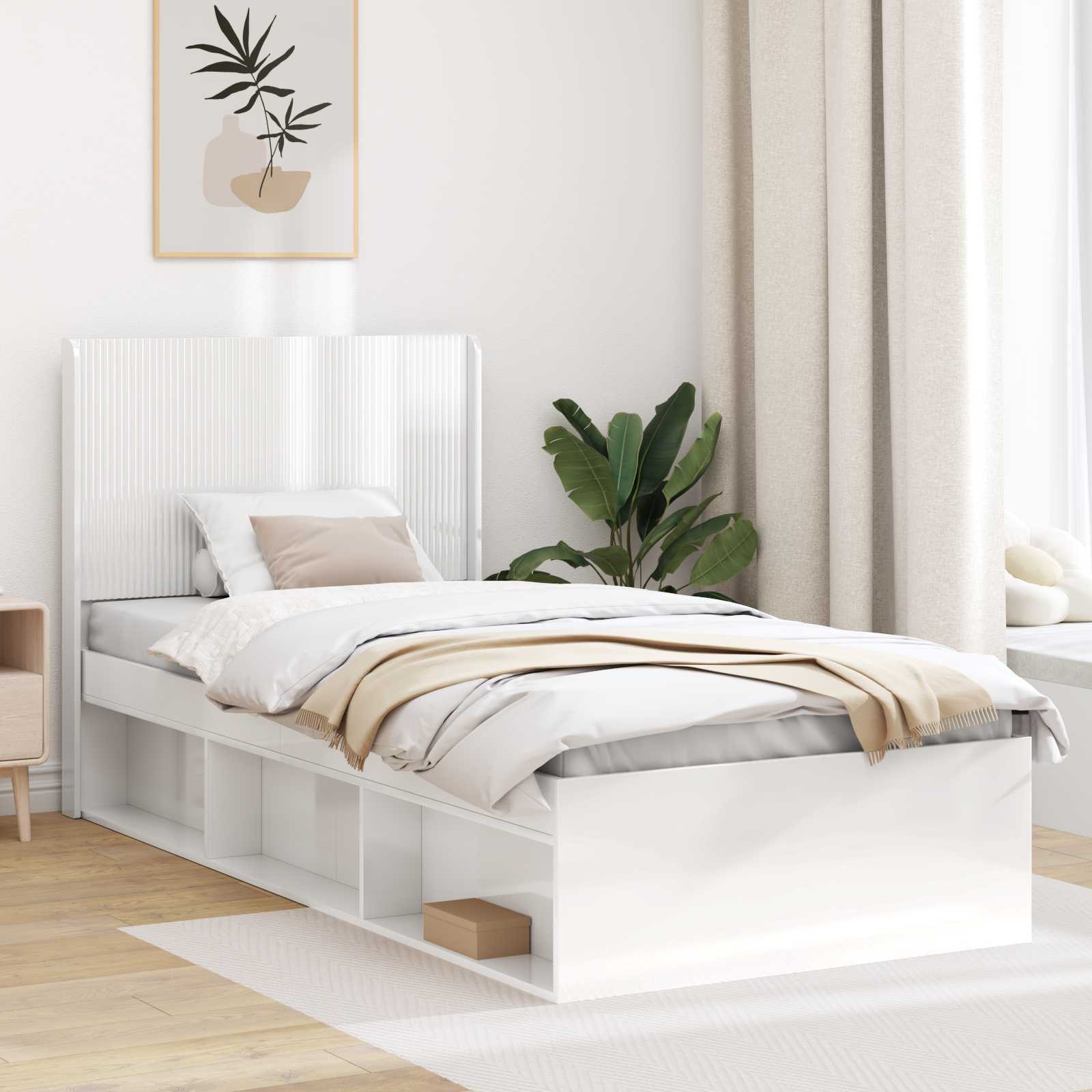 Cabecero Blanco Brillante Madera de ingeniería