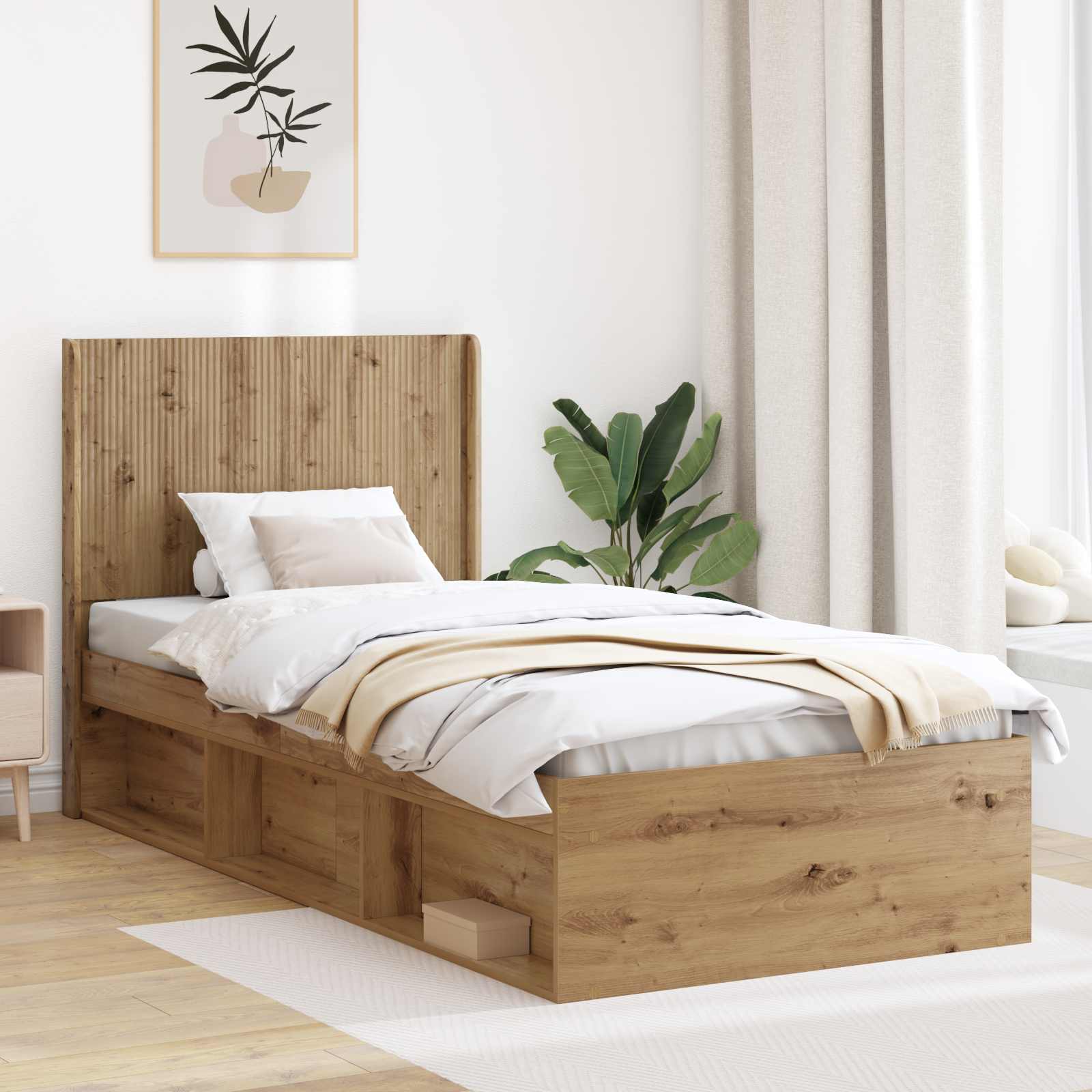 Cabecero Blanco Brillante Madera de ingeniería