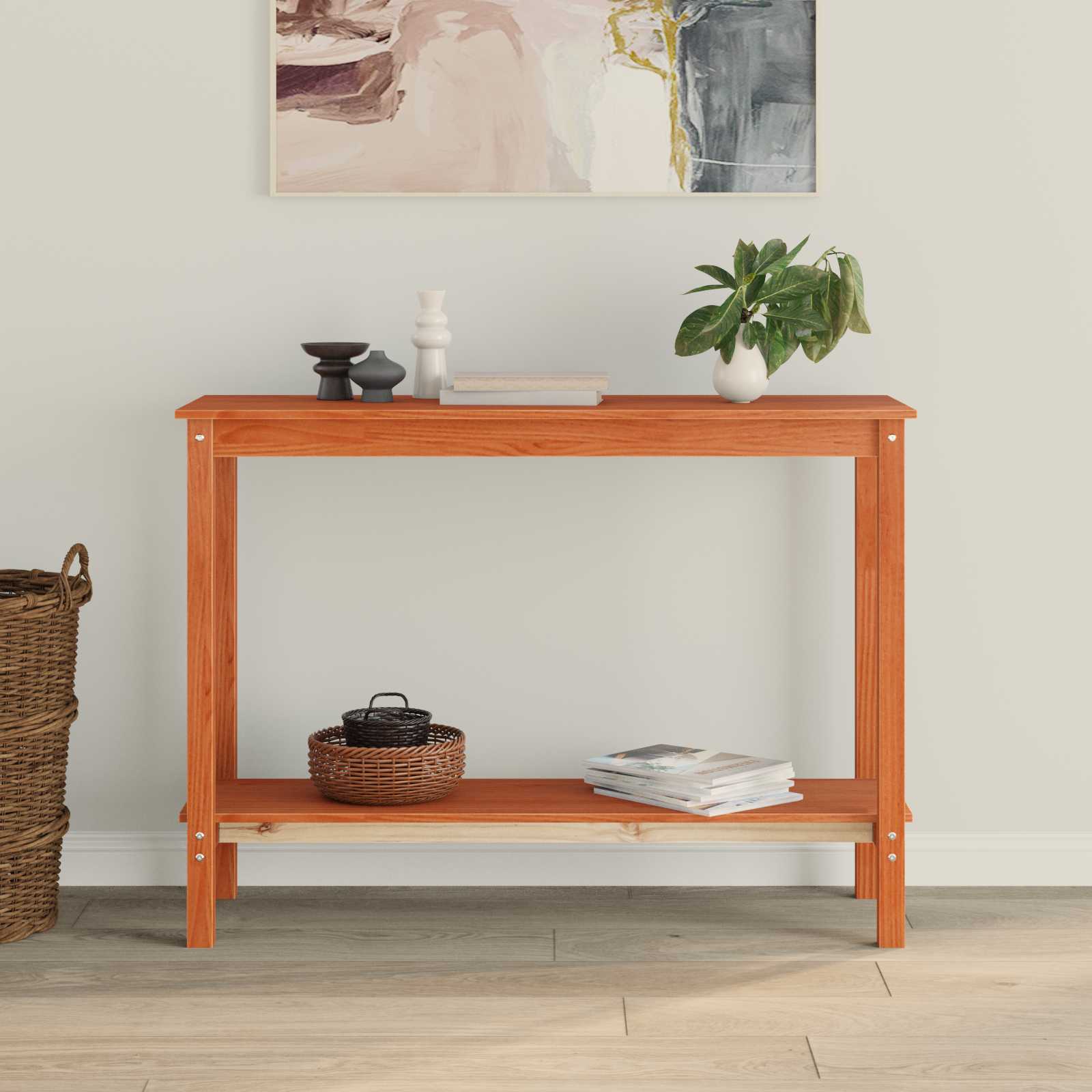 Mesa Consola Marrón Cera 110 x 40 x 80 cm Pino macizo
