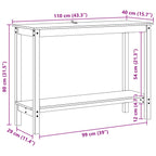 Mesa Consola Marrón Cera 110 x 40 x 80 cm Pino macizo