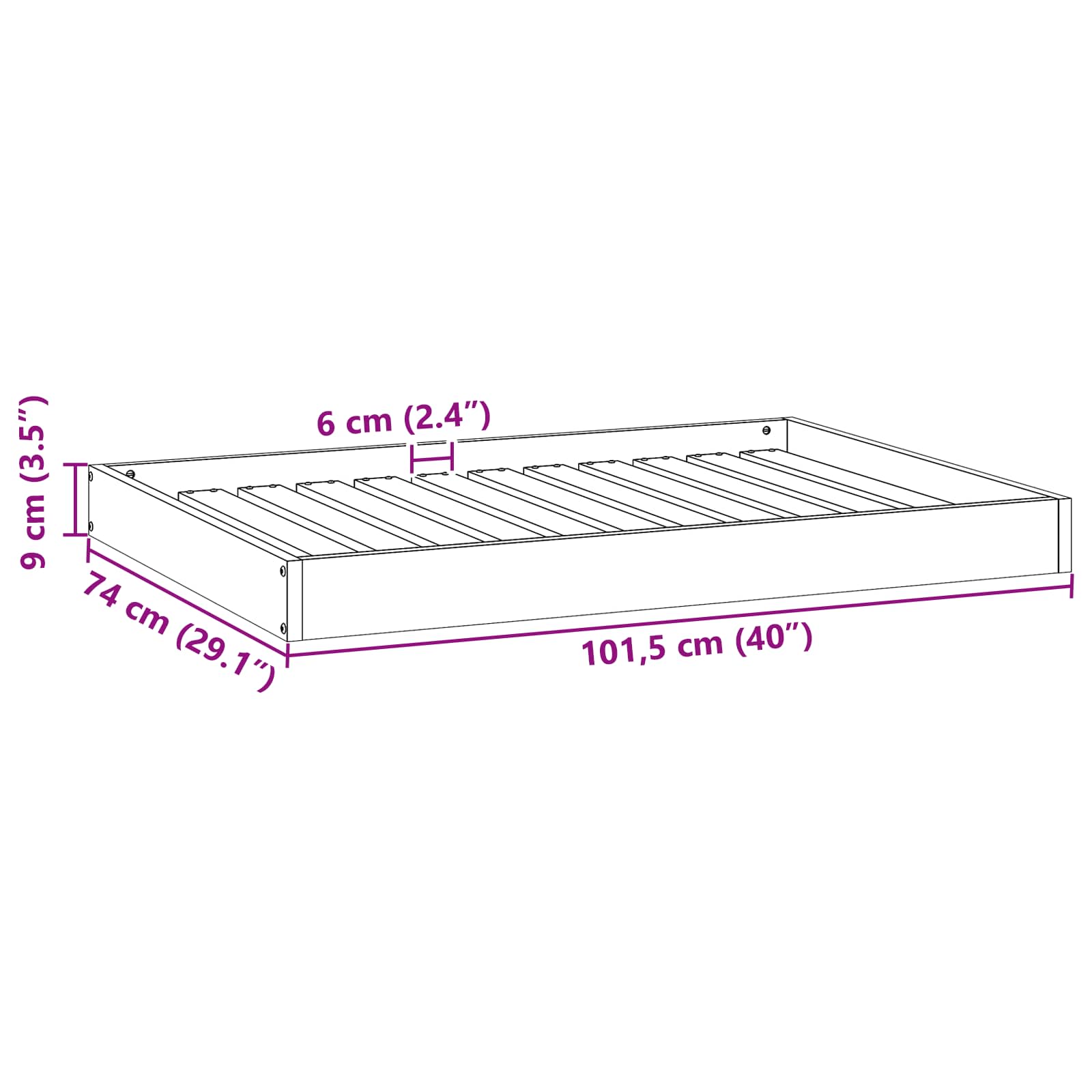 Cama para perro Marrón cera 101,5 x 74 x 9 cm