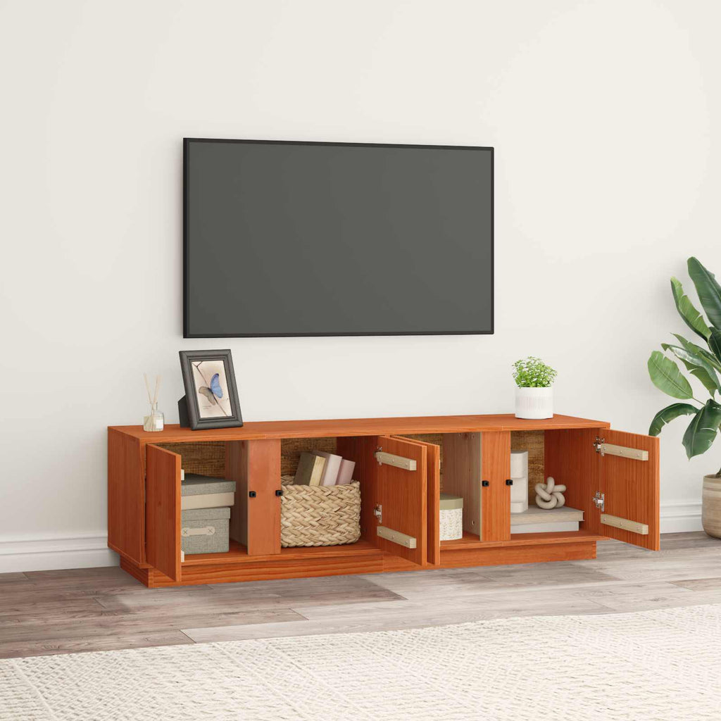 Mueble de TV Marrón Cera 140 x 40 x 40 cm Pino macizo