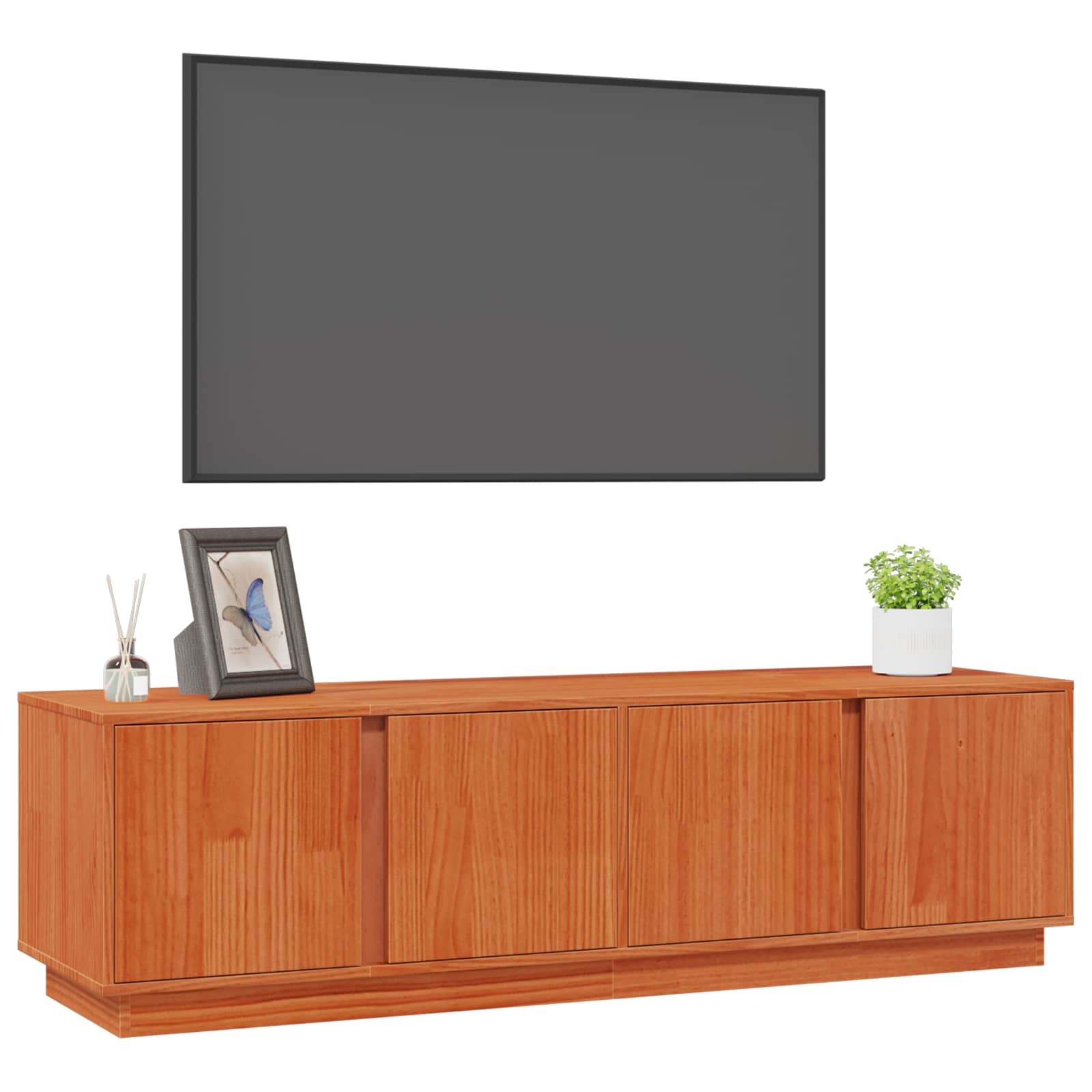 Mueble de TV Marrón Cera 140 x 40 x 40 cm Pino macizo