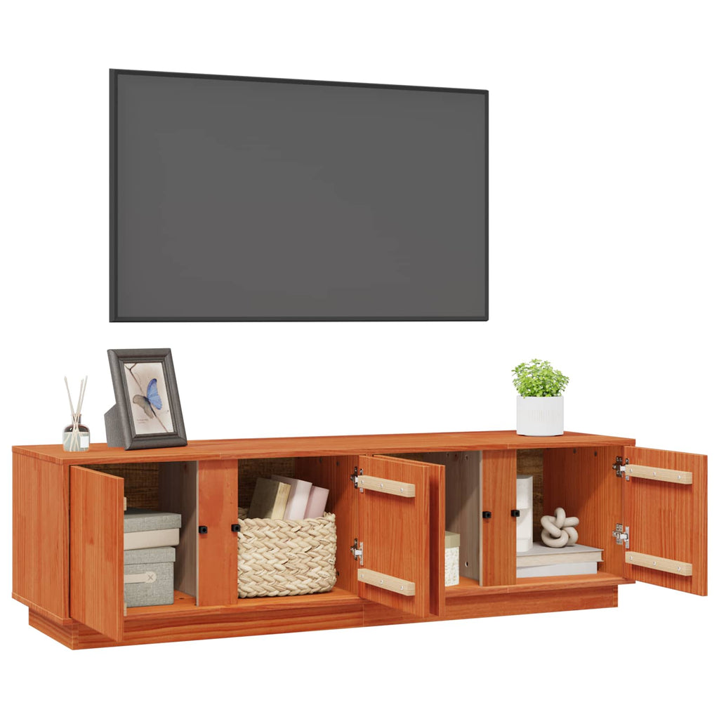 Mueble de TV Marrón Cera 140 x 40 x 40 cm Pino macizo