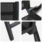 Sillas de jardín reclinables 2 pcs Negro 58 x 73 x 111,5 cm