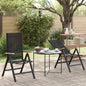 Sillas de jardín reclinables 2 pcs Negro 58 x 73 x 111,5 cm