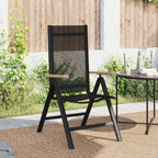 Sillas de jardín reclinables 2 pcs Negro 58 x 73 x 111,5 cm