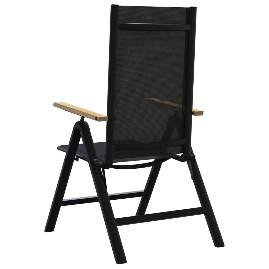 Sillas de jardín reclinables 2 pcs Negro 58 x 73 x 111,5 cm