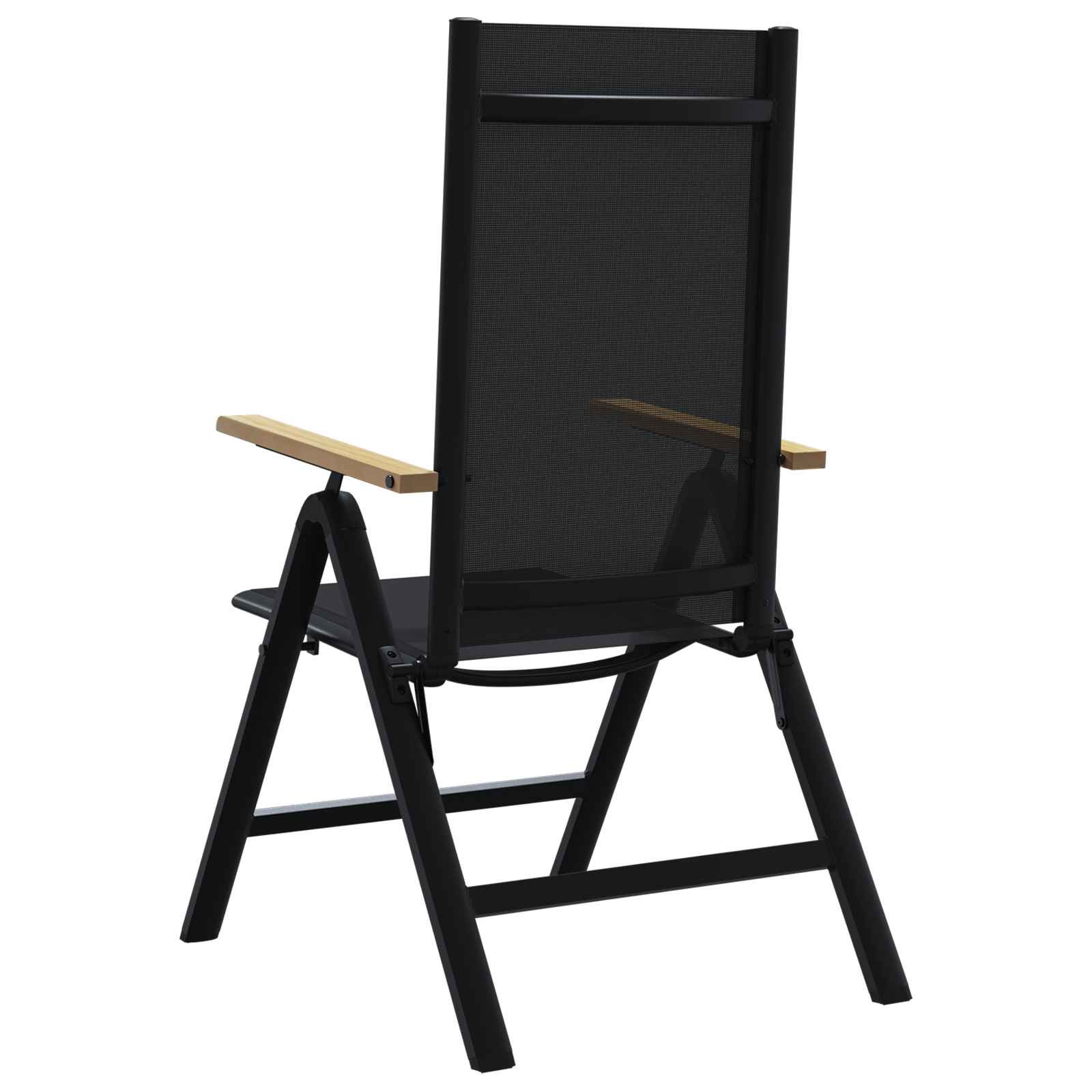 Sillas de jardín reclinables 2 pcs Negro 58 x 73 x 111,5 cm